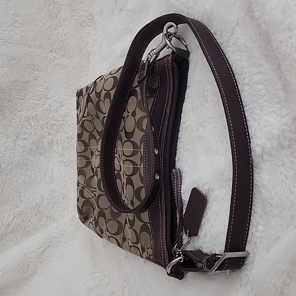 Coach Monogram Canvas Crossbody Bag Purse - Picture 7 of 16